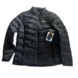 Eddie Bauer Women's Lightweight Stormrepel Down Packable Jacket Size Large Black